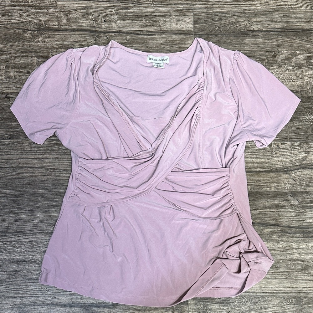 Jessica London Lavender Wrap Blouse